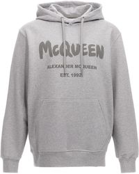 Alexander McQueen - Logo Print Hoodie Sweatshirt - Lyst