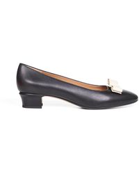 Ferragamo - And Mascarpone Leather Vara Bow Pumps Calf Ballerina Shoes - Lyst