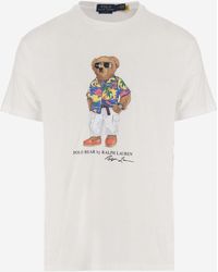 Ralph Lauren - Cotton T-Shirt With Polo Bear Pattern - Lyst