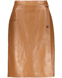 Burberry - Leather Skirt - Lyst