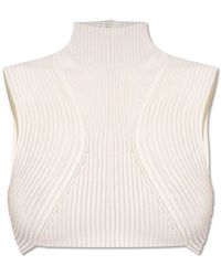 Chloé - High-Neck Ribbed Cropped Top - Lyst