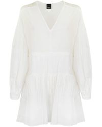 Pinko - Muslin Dress With Fringes - Lyst