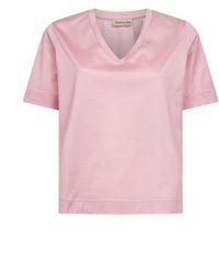 Blanca Vita - Lisle Cotton V-Neck T-Shirt - Lyst