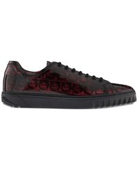 Ferragamo - Cube Gancini-Print Lace-Up Sneakers - Lyst
