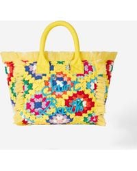 Mc2 Saint Barth - Colette Crochet Handbag With Fringes - Lyst