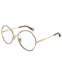 Chloé - Chloe Eyeglasses Geometric Full Rim, Havana- Frame And Clear Demo Lenses Lens Ch0097O004 Sunglasses - Lyst
