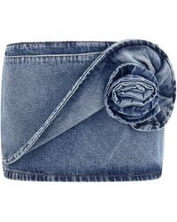 Magda Butrym - Mini Skirt Twisted Floral Denim - Lyst