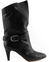 Isabel Marant Donatee Low Heels Ankle Boots In Black Leather