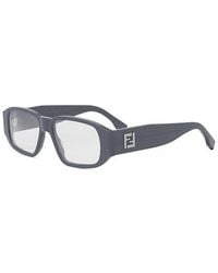 Fendi - Eyeglasses Rectangle Full Rim, Glossy Frame And Clear Demo Lens Fe50115I020 - Lyst