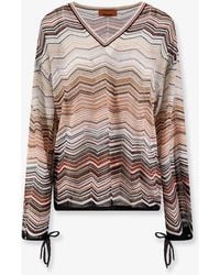 Missoni - Viscose And Metallic Fiber Sweater - Lyst