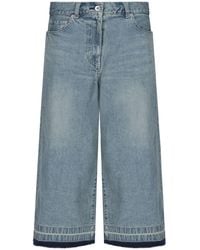 Sacai Wide Jeans With Side Openings - Blue