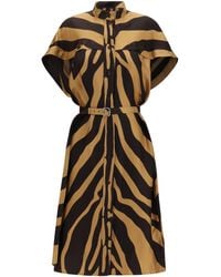 Ferragamo - Twill Shirt Dress Viscose; Elastane - Lyst