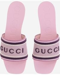 Gucci - Slider Sandals Cotton - Lyst