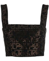 John Richmond - Crop Top With Contrasting Pattern - Lyst