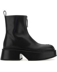 Jil Sander - Black Leather Ankle Boots - Lyst