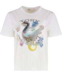 Tory Burch - Cotton Crew-Neck T-Shirt T-Shirts & Jerseys - Lyst