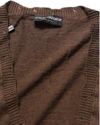 Dolce & Gabbana - Flax Buttoned V-Neck Pullover Sweater Cotton Clothing - Lyst