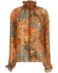 Etro - Shirt With Frill On The Collar - Lyst