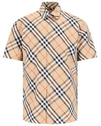 Burberry - Short Sleeved Checked Shirt - Lyst