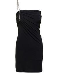 Givenchy - Strapless Draped Dress With Chain - Lyst