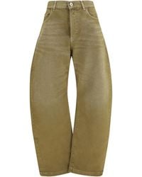 The Attico - Wide-Leg Jeans With Back Belt Cotton - Lyst