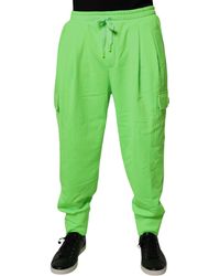 Dolce & Gabbana - Neon Green Cargo Jogger Men Sweatpants Pants - Lyst