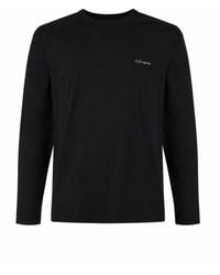 C.P. Company - Cotton Jersey Long-Sleeved T-Shirt With Logo Lettering - Lyst