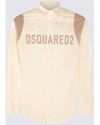 DSquared² - Cream And Beige Cotton Blend Shirt - Lyst