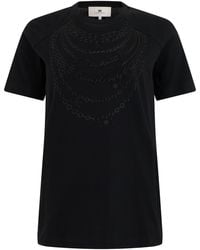 Elisabetta Franchi - Short-Sleeve Printed Cotton T-Shirt, T-Shirts & Jerseys - Lyst