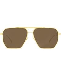 Bottega Veneta - Square Sunglasses Bv1012S 003 60Mm 1012 Metal - Lyst