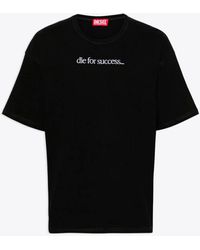 DIESEL - 0Nfae T-Box-N6 Cotton T-Shirt With Front Slogan Embroidery - Lyst