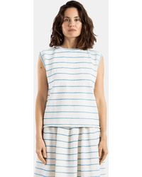 Bielo - Wavy Striped Knit Tank Top Ecru And Gilet - Lyst