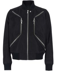 Rick Owens - 'Heizer Flight' Bomber Jacket With Two Front Zip Pockets - Lyst