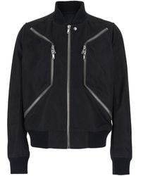 Rick Owens - 'Heizer Flight' Bomber Jacket With Two Front Zip Pockets - Lyst