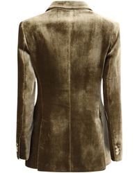P.A.R.O.S.H. - Velvet Double Breasted Blazer Viscose; Silk Blazers & Vests - Lyst