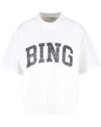 Anine Bing - Cropped T-Shirt With Round Neckline - Lyst