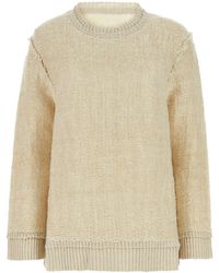 Maison Margiela - Sand Hemp Blend Oversize Sweater - Lyst