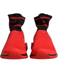 Dolce & Gabbana - Red Black Sorrento Socks Sneakers Shoes - Lyst