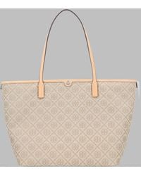 Tory Burch - Tote Bag T Monogram Cotton Polyester Handbags - Lyst