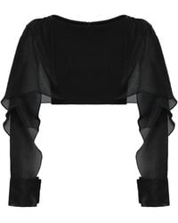 Maticevski - Cropped Cape Polyester Blouses - Lyst