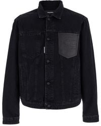 DSquared² - Jacket With Classic Collar And Embossed Logo On The Front - Lyst