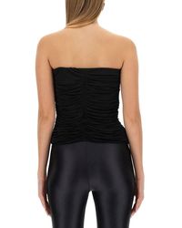 Saint Laurent - Crepe Jersey Bustier Viscose Tops - Lyst