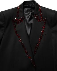 Dolce & Gabbana - Crystal Embellished Coat Blazer Jacket Virgin Wool Silk Polyester Clothing - Lyst
