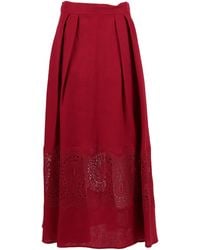 Clips - Lace Skirt Linen Second Fabric Polyester - Lyst