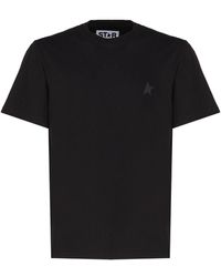 Golden Goose - Star Collection Black T-shirt With Tone-on-tone Star - Lyst
