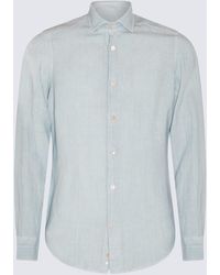 Eleventy - Light Blue Linen Shirt - Lyst