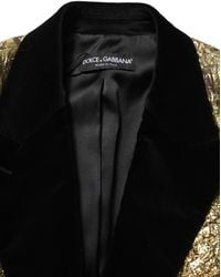 Dolce & Gabbana - Gold Floral Jacquard Wool Trench Coat Jacket - Lyst