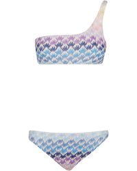 Missoni - One-Shoulder Pattern Printed Bikini Set - Lyst