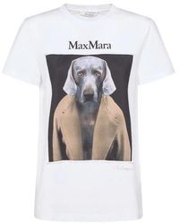 Max Mara - Dog-Print Cotton T-Shirt - Lyst