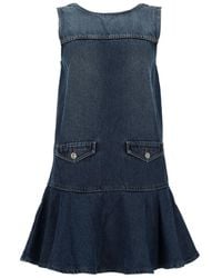 Ganni - Mini Denim Dress Organic Cotton - Lyst